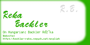 reka backler business card